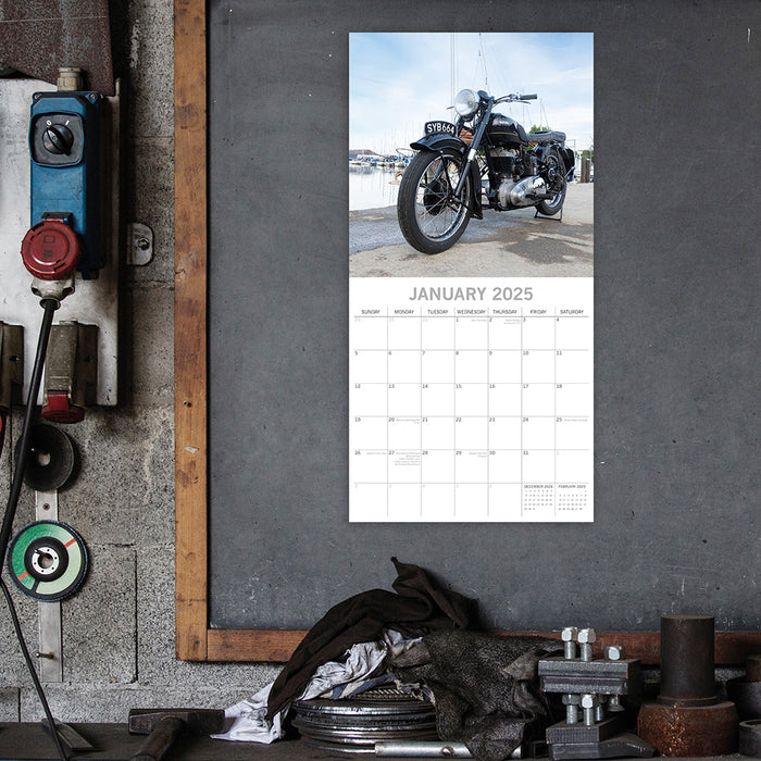 The Gifted Stationery Company 2025 Square Wall Calendar - Classic Bikes