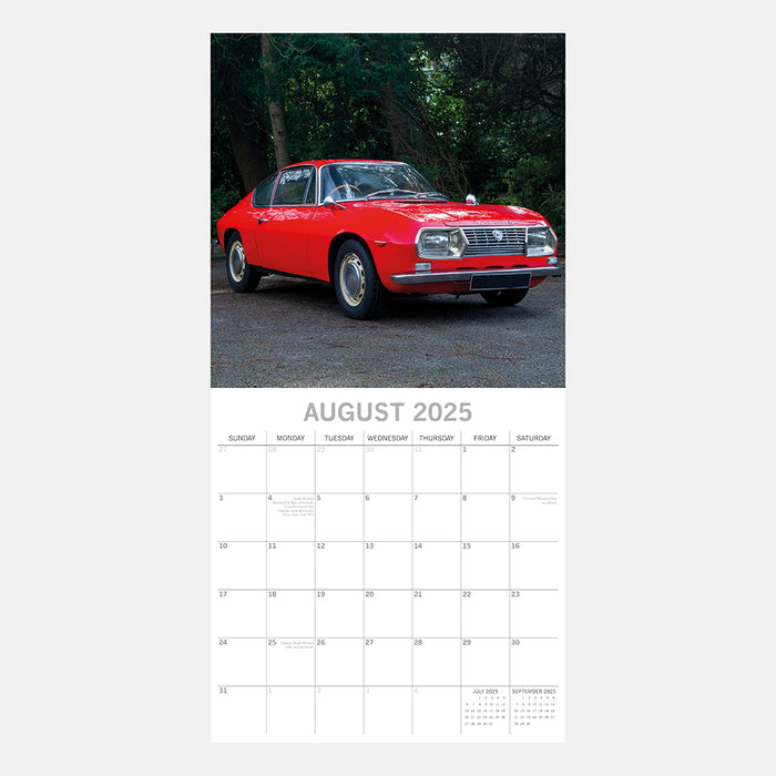 The Gifted Stationery Company 2025 Square Wall Calendar - Classic Cars