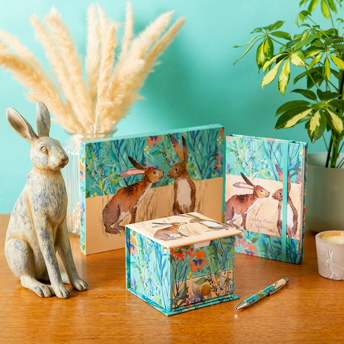 The Gifted Stationery Company Memo Cube - Kissing Hares
