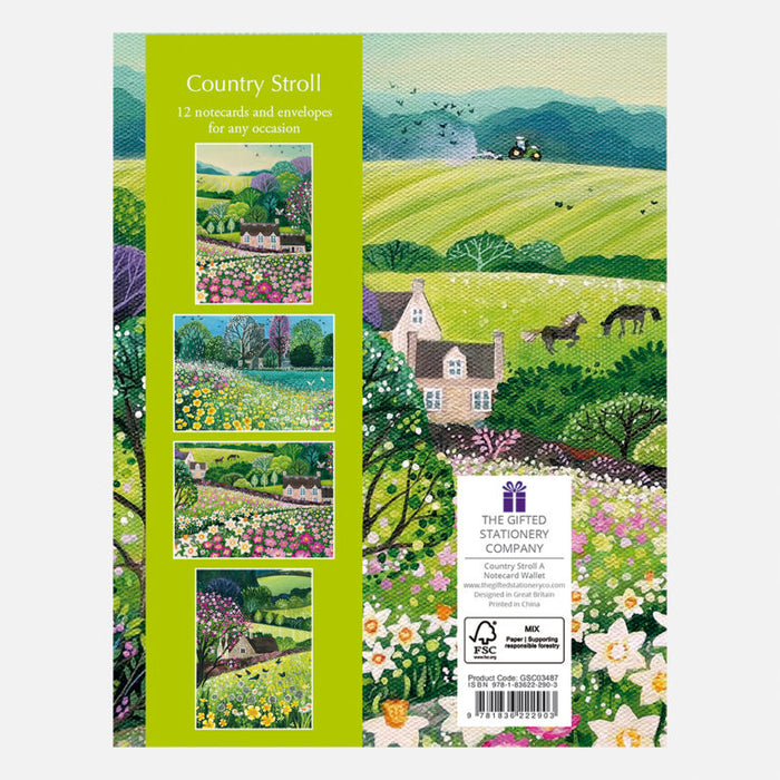 The Gifted Stationery Company Notecard Wallet Country Stroll A