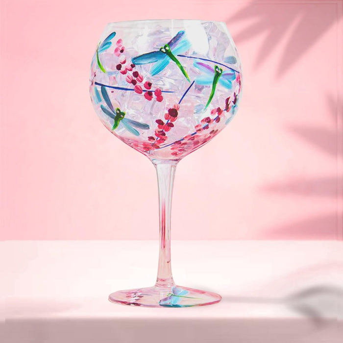 Flower Gin Glass Dragonfly