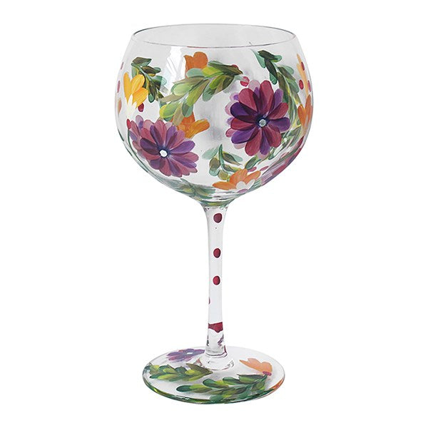 Lynsey Johnstone Hand Painted Asters Gin Glass