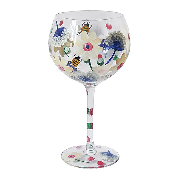 My Favourite Hand Painted Busy Bees Gin Glass