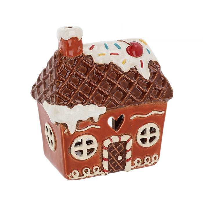 Village Pottery Gingerbread House Icing Tealight