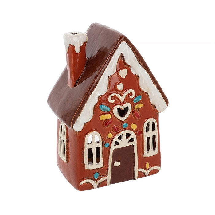 Village Pottery Gingerbread Tall House Tealight