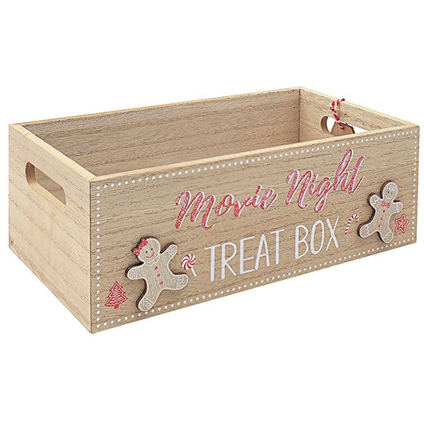 Gingerbread Pattern Wooden Treat Box
