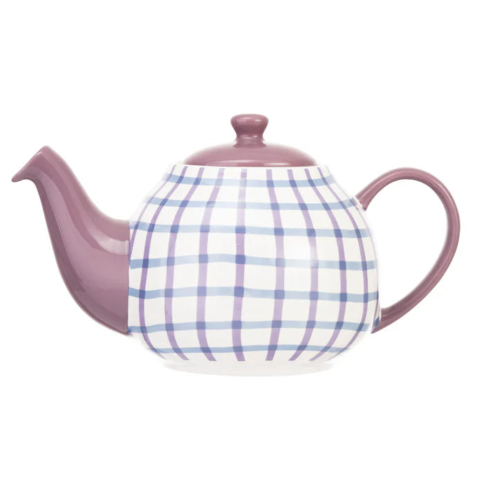 Siip Gingham 2 Cup Purple Teapot