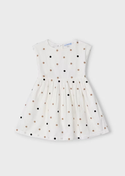 Mayoral Girl Embroidered Polka Dot Dress