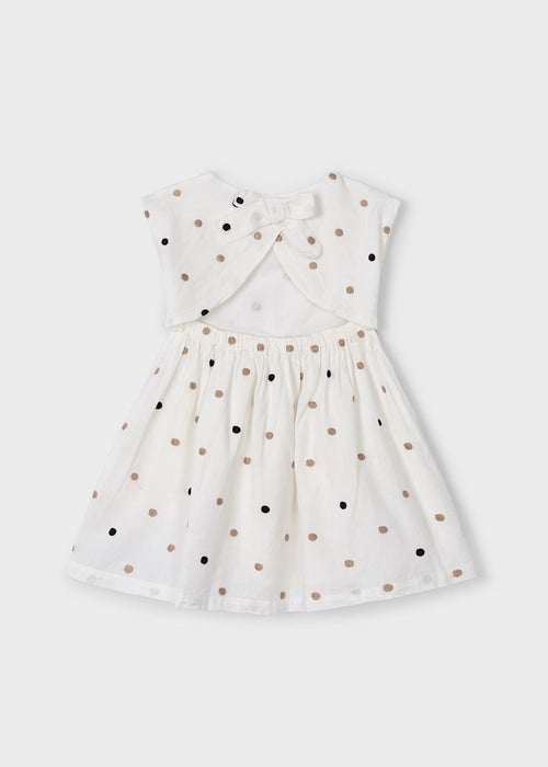 Mayoral Girl Embroidered Polka Dot Dress