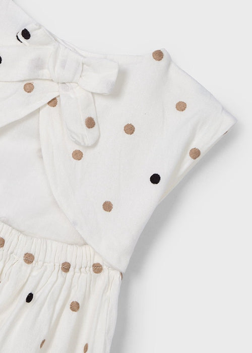 Mayoral Girl Embroidered Polka Dot Dress
