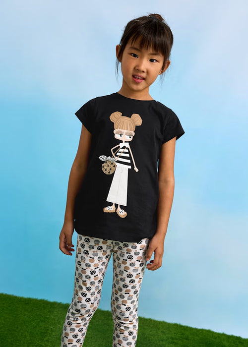 Mayoral Girls Leggings And Print T-shirt Set