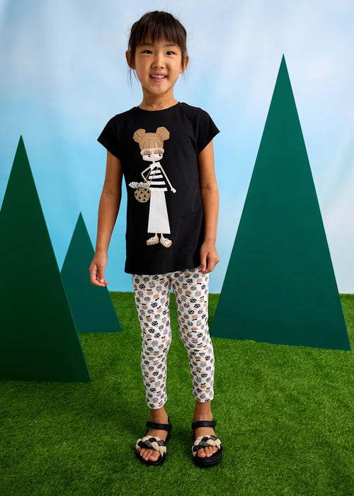 Mayoral Girls Leggings And Print T-shirt Set