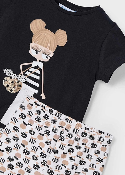 Mayoral Girls Leggings And Print T-shirt Set