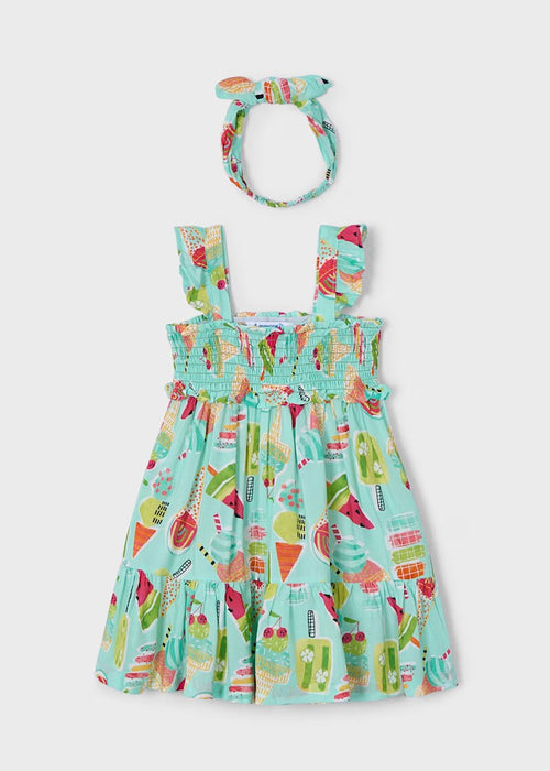 Mayoral Girls Print Dress With Headband