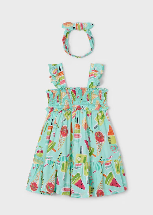 Mayoral Girls Print Dress With Headband
