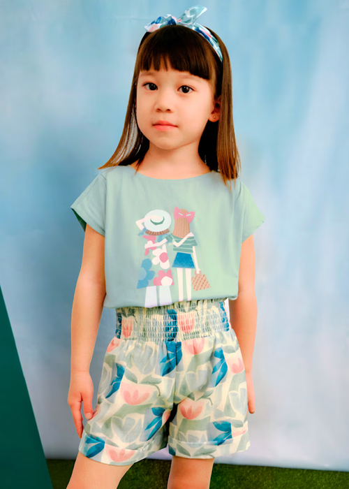 Mayoral Girls Print Top With Headband