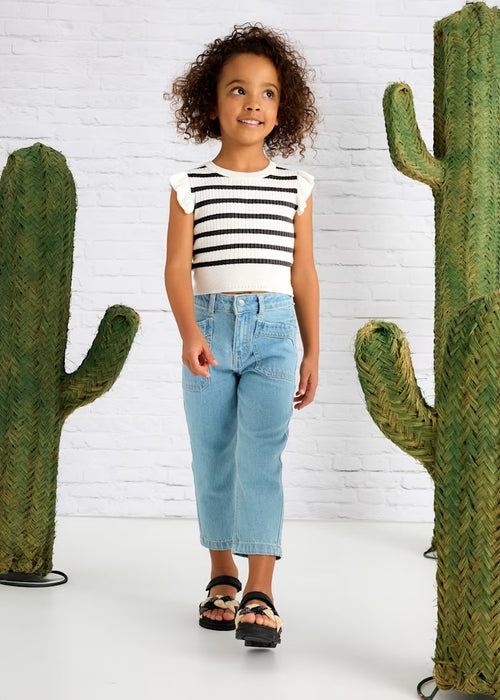 Mayoral Girls Ribbed Tricot Top