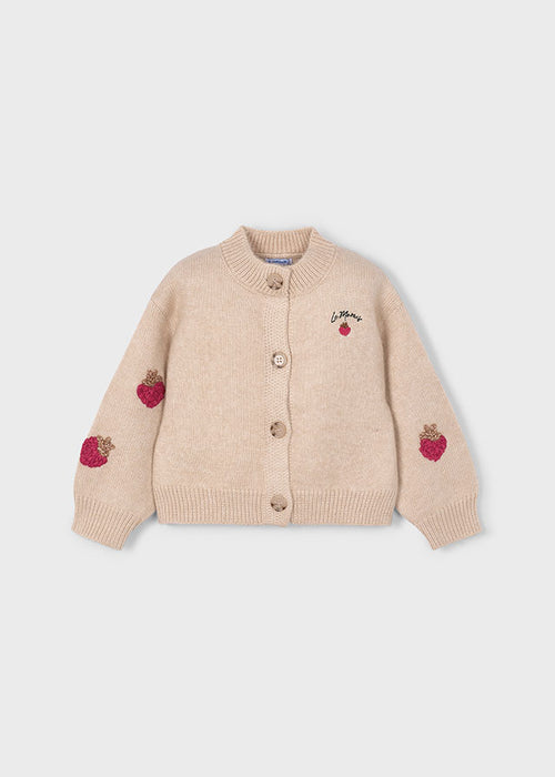 Mayoral Girls Fantasy Knit Sesame Cardigan