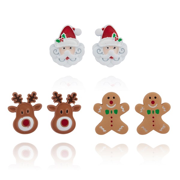 Girls Fun Xmas Silver Plated Earrings