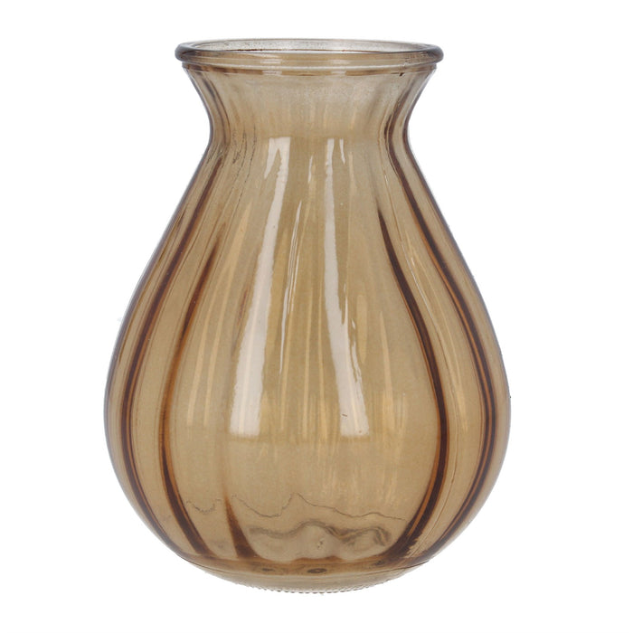 Gisela Graham Light Amber Posy Glass Vase 15cm