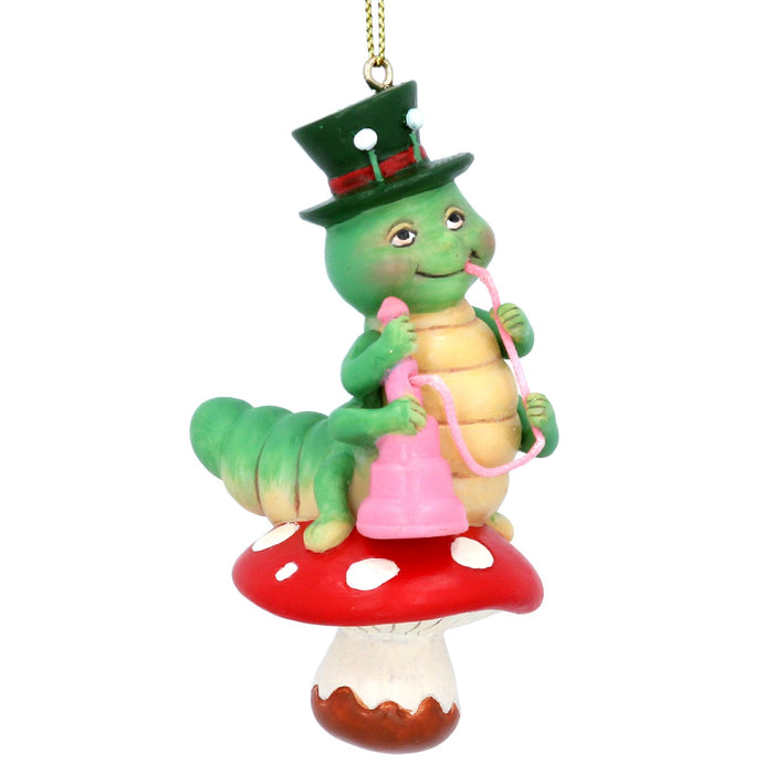 Gisela Graham Resin Caterpillar With Pipe Tree Decorations