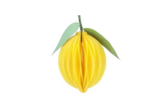 Gisela Graham Honeycomb Paper Lemon Fruit Decorations
