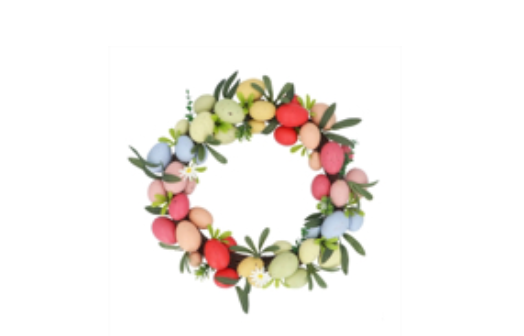 Gisela Graham Easter Wreath With Rainbow Eggs
