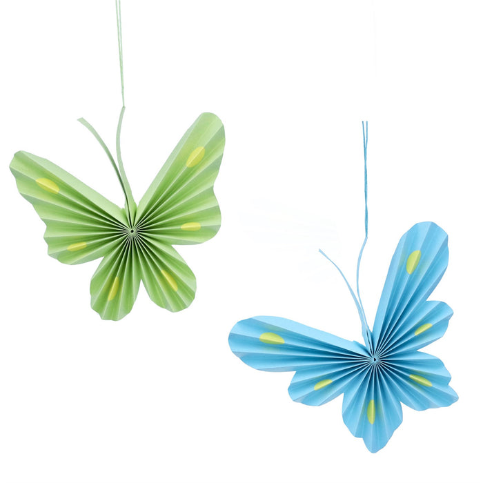 Gisela Graham Pastel Flowers Butterfly Paper Decoration