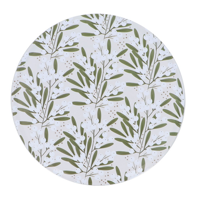 Gisela Graham Festive Mistletoe Ivory Cake Tin
