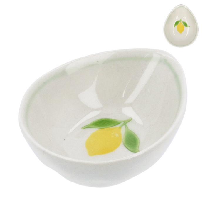 Gisela Graham Hand Painted Egg Shaped Lemon Pinch Bowl 8.1cm