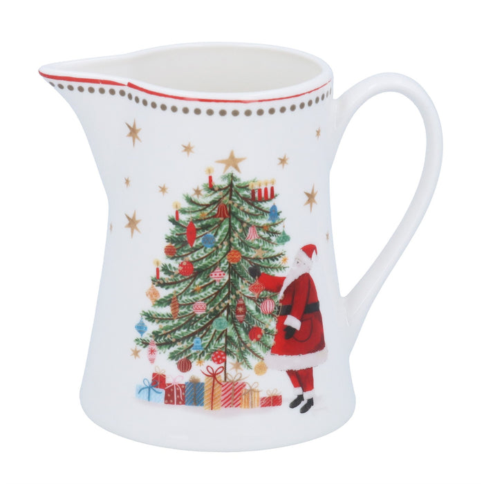 Gisela Graham Ceramic Santa With Christmas Tree Small Jug