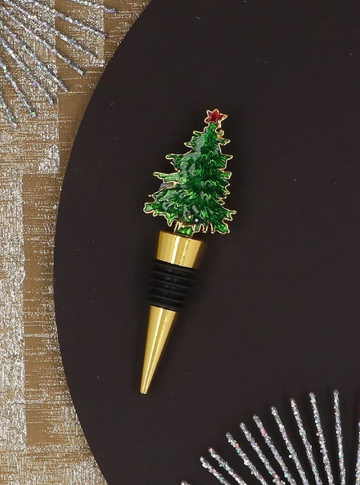 Gisela Graham Christmas Tree Bottle Stopper