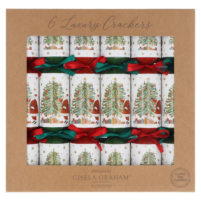 Gisela Graham Nostalgia Santa With Tree Christmas Crackers