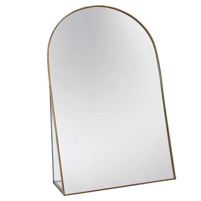 Gisela Graham Gold Metal Edge Tabletop Mirror