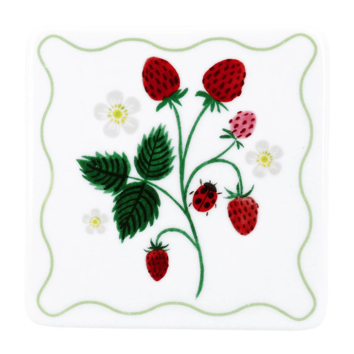 Gisela Graham Strawberries Porcelain Coaster