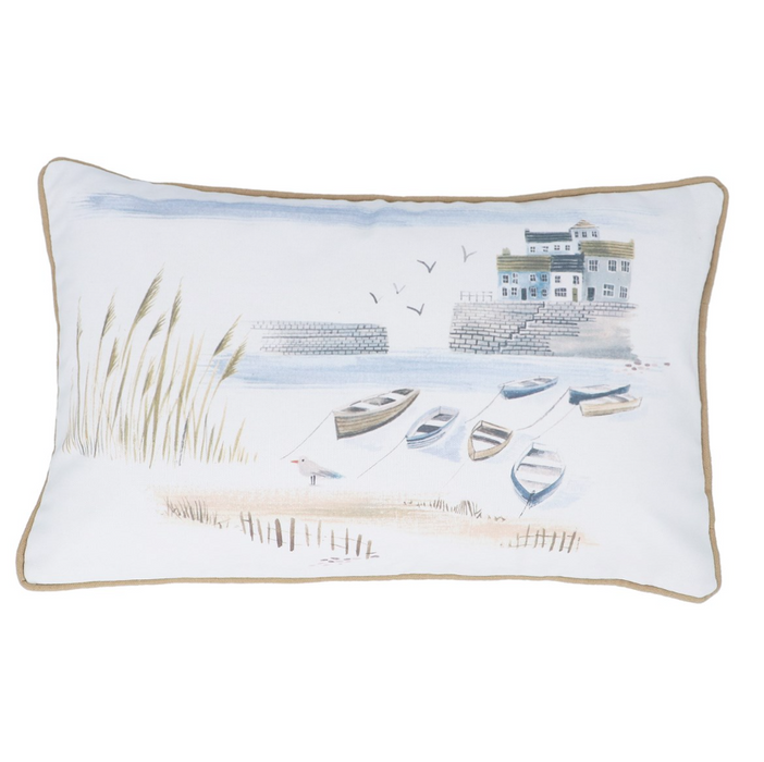 Gisela Graham Harbour Rectangle Cotton Cushion 30cm