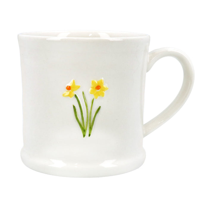 Gisela Graham Daffodil Embossed Stoneware Mini Mug 7cm