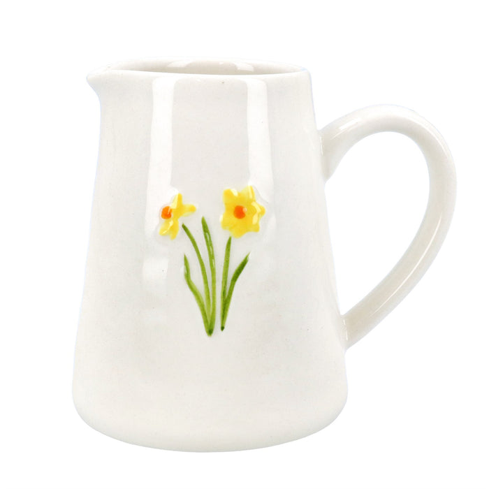 Gisela Graham Embossed Daffodil Stoneware Mini Jug 8cm