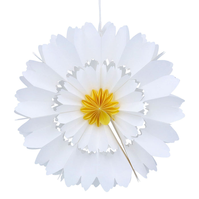 Gisela Graham White Multi Petal Flower Paper Decoration 29cm