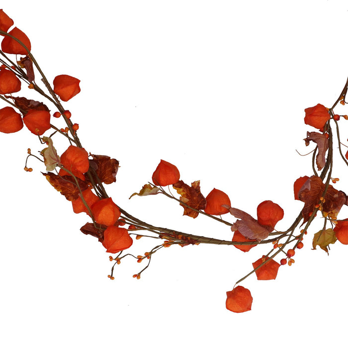 Gisela Graham Orange Physalis Autumn Garland 140cm