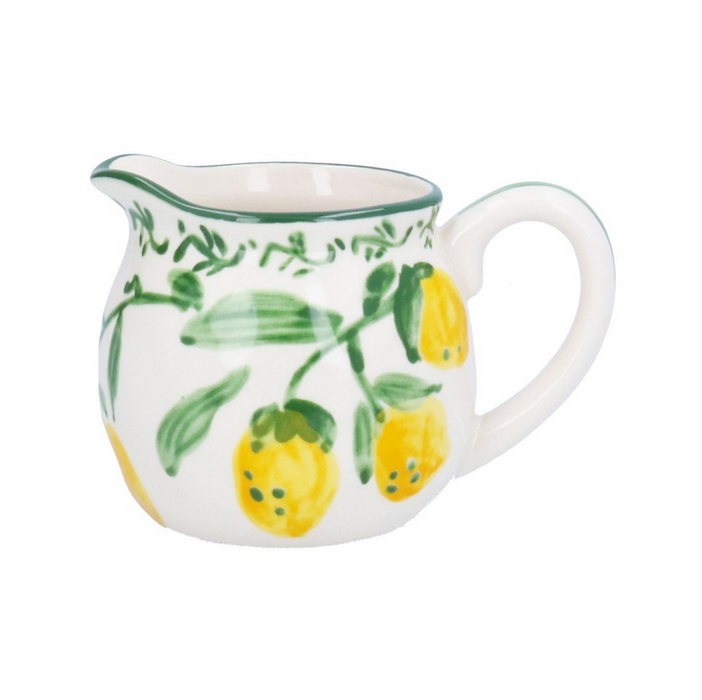 Gisela Graham Artisan Lemon Small Stoneware Creamer Jug