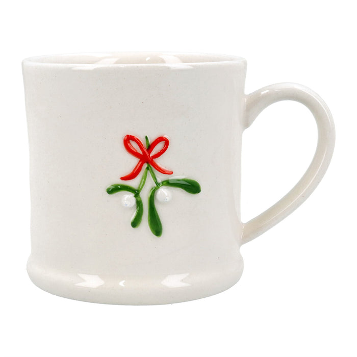 Gisela Graham Red Bow & Mistletoe Mini Mug