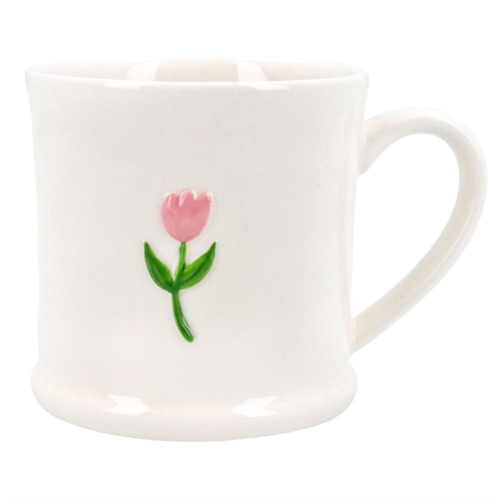 Gisela Graham Pink Tulip Stoneware Mini Mug 10cm