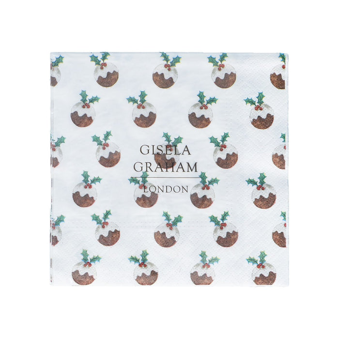 Gisela Graham Christmas Pudding Napkins Pack Of 20