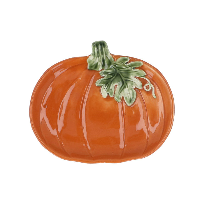 Gisela Graham Orange Ceramic Pumpkin Plate 20.7cm