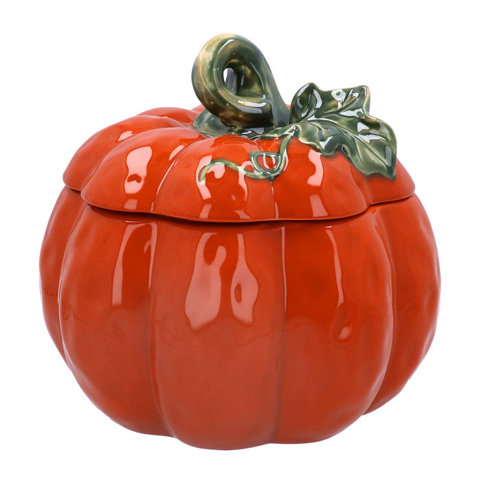 Gisela Graham Ceramic Pumpkin Pot With Lid 24cm