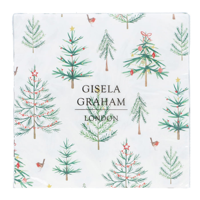 Gisela Graham Scandi Tree Napkins Pack Of 20