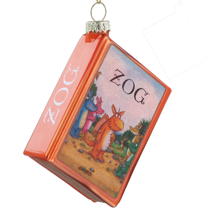 Gisela Graham Zog Glass Book Hanging Decoration