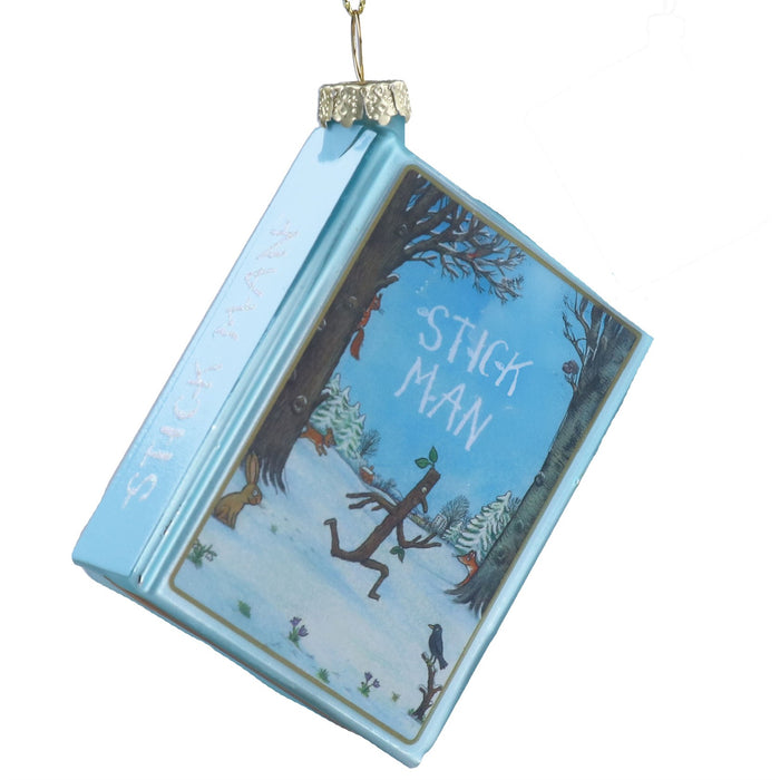 Gisela Graham Stick Man Glass Book Hanging Decoration