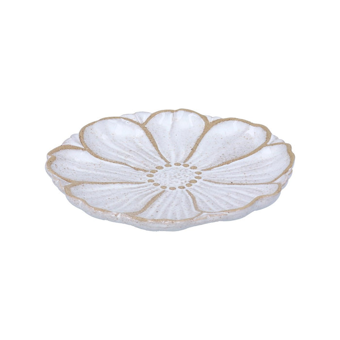 Gisela Graham White Flower Stoneware Plate 16cm